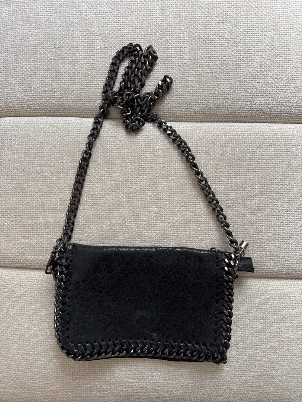 Black Chain-Trim Bag